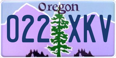 OR license plate 022XKV