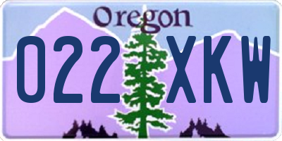OR license plate 022XKW