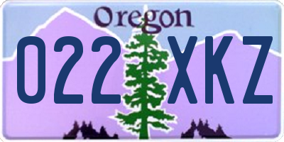 OR license plate 022XKZ