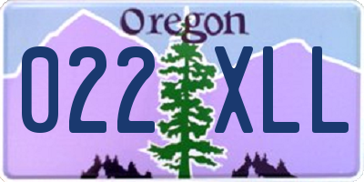 OR license plate 022XLL