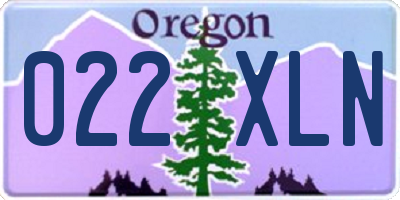 OR license plate 022XLN