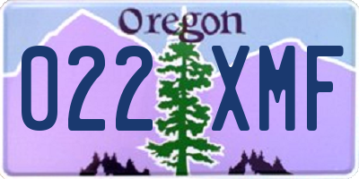 OR license plate 022XMF