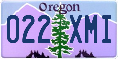 OR license plate 022XMI