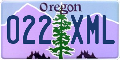 OR license plate 022XML