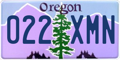 OR license plate 022XMN