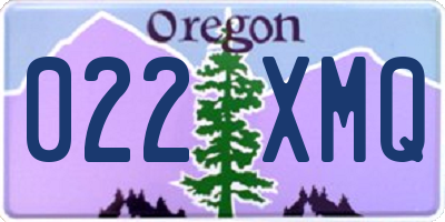 OR license plate 022XMQ
