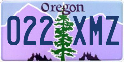 OR license plate 022XMZ