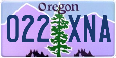 OR license plate 022XNA