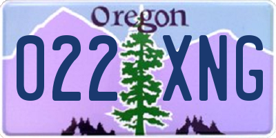OR license plate 022XNG