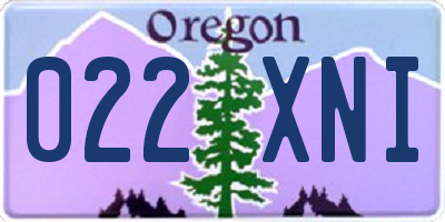 OR license plate 022XNI