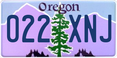 OR license plate 022XNJ
