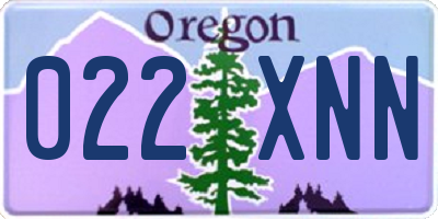 OR license plate 022XNN