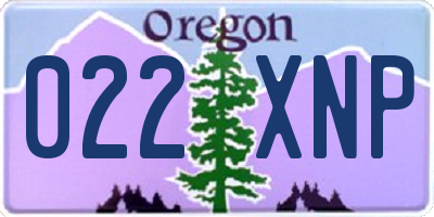 OR license plate 022XNP