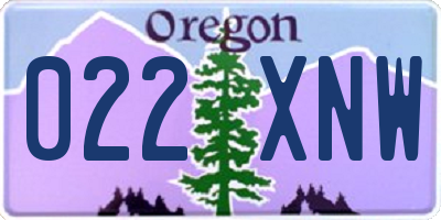 OR license plate 022XNW