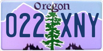 OR license plate 022XNY