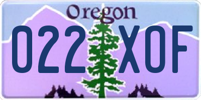 OR license plate 022XOF