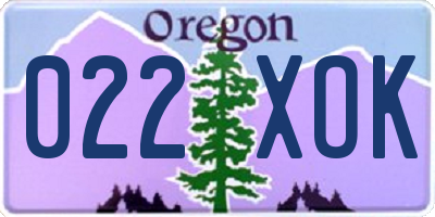 OR license plate 022XOK