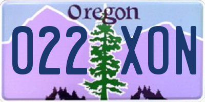 OR license plate 022XON
