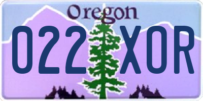 OR license plate 022XOR