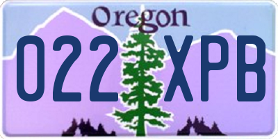 OR license plate 022XPB