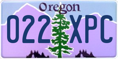 OR license plate 022XPC