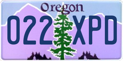 OR license plate 022XPD