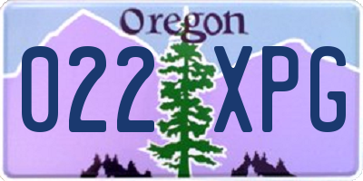 OR license plate 022XPG