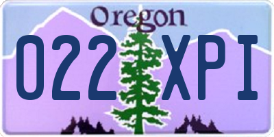 OR license plate 022XPI