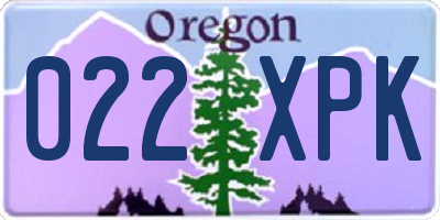 OR license plate 022XPK