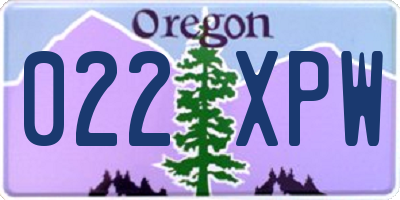 OR license plate 022XPW