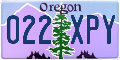OR license plate 022XPY