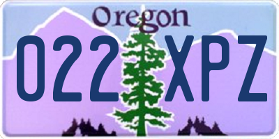OR license plate 022XPZ