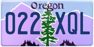 OR license plate 022XQL