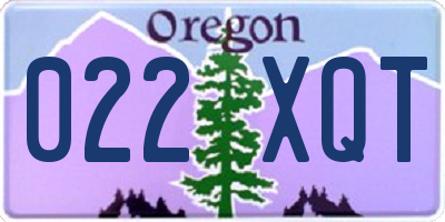 OR license plate 022XQT