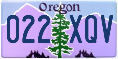 OR license plate 022XQV