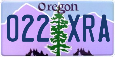 OR license plate 022XRA