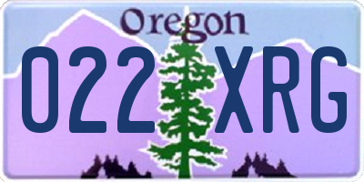 OR license plate 022XRG