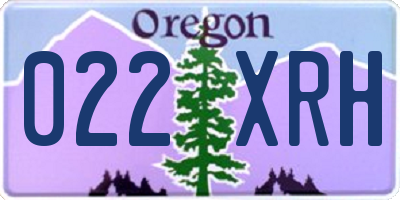 OR license plate 022XRH