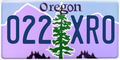 OR license plate 022XRO