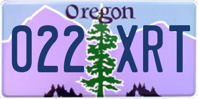 OR license plate 022XRT