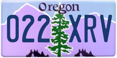 OR license plate 022XRV