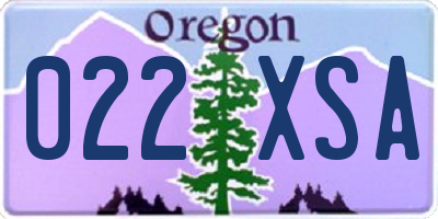 OR license plate 022XSA