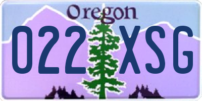 OR license plate 022XSG