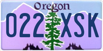 OR license plate 022XSK