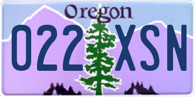 OR license plate 022XSN