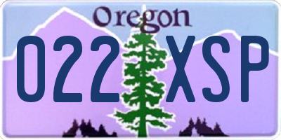 OR license plate 022XSP