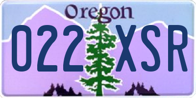 OR license plate 022XSR