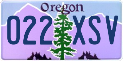 OR license plate 022XSV