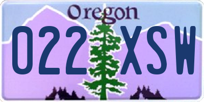 OR license plate 022XSW