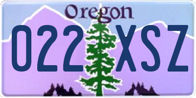 OR license plate 022XSZ